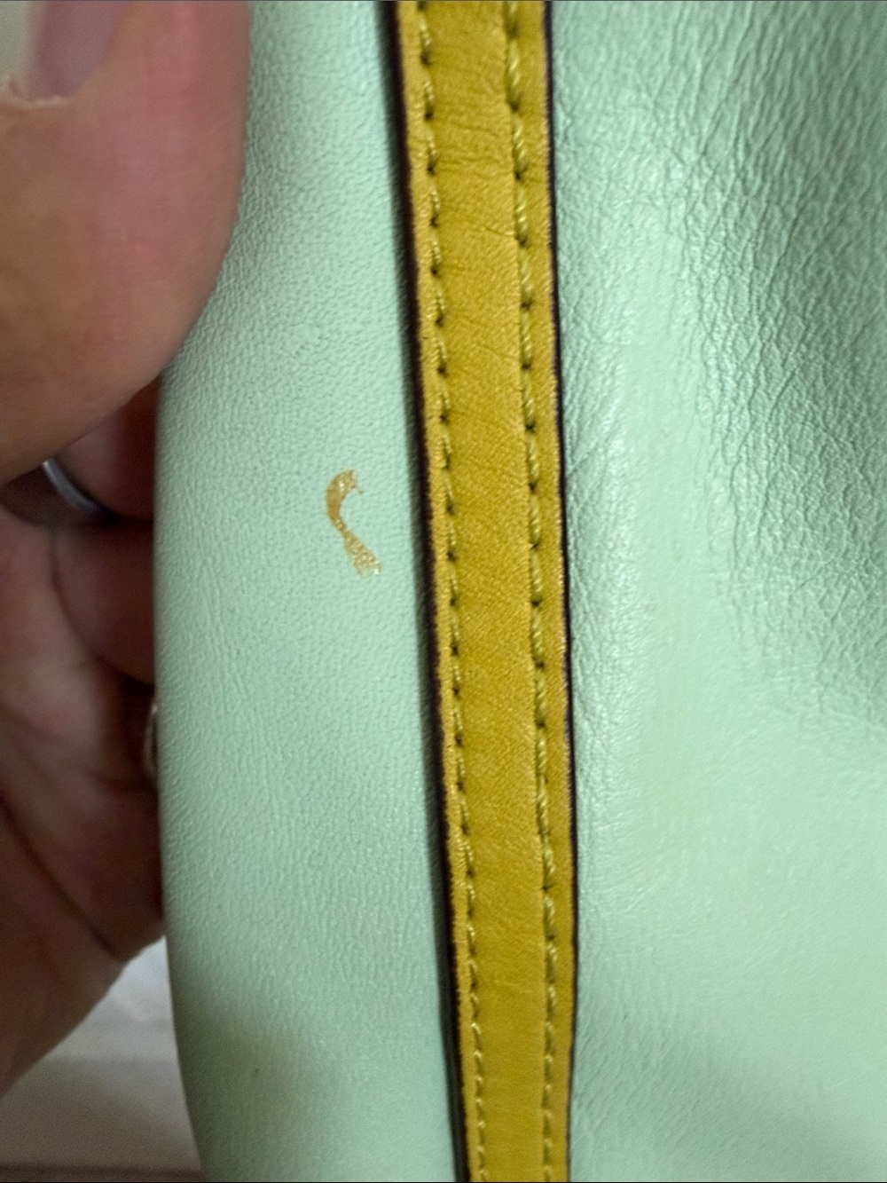 RARE Coach Hallie color block shoulder bag in aqua blue and lime green - Picture 15 of 16